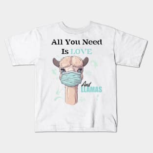 All You Need Is Love And Llamas Kids T-Shirt